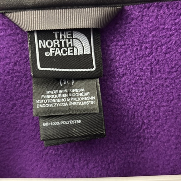 The North Face Girls Fleece Jacket Size XL Purple Gray Full Zip - Picture 6 of 10